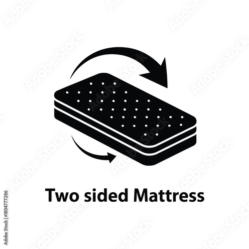 Illustration of a two sided mattress with rotation arrows