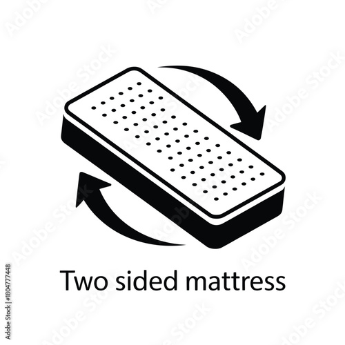 Illustration of a two sided mattress with rotation arrows