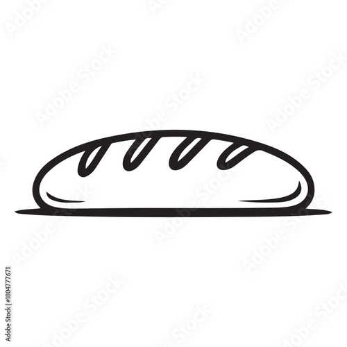 Loaf of bread isolated on white background, a staple food prepared from dough