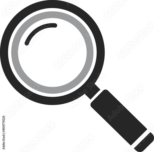 Search and explore concept with a minimalist magnifying glass icon