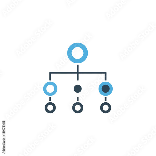 Diagram showing a hierarchical structure with circles and connecting lines.