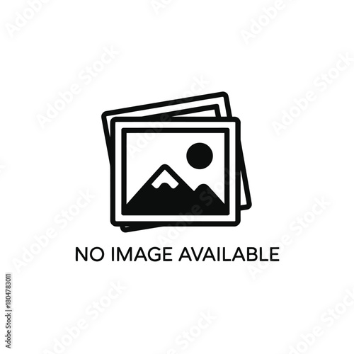 Placeholder image icon with mountains and sun no image available
