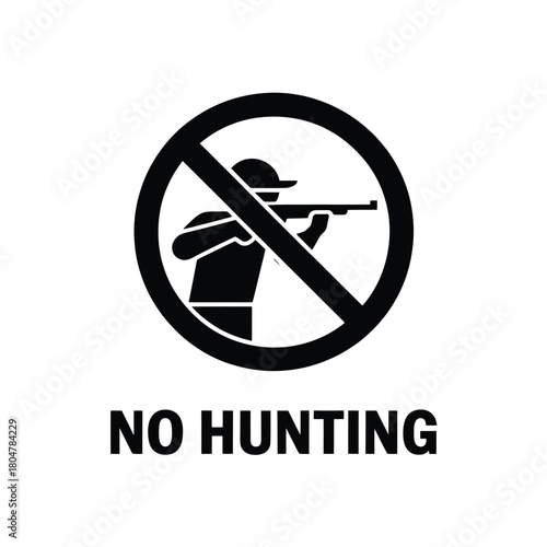 No hunting symbol with silhouette of a hunter