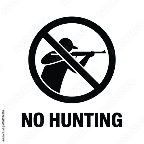 No hunting sign with hunter silhouette