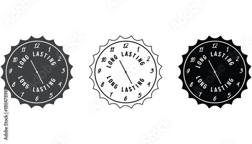 Vector clock illustration long lasting time concept design