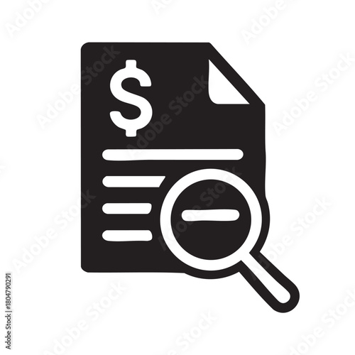 Detailed financial document analysis with a magnifying glass focusing on costs and revenue streams high quality