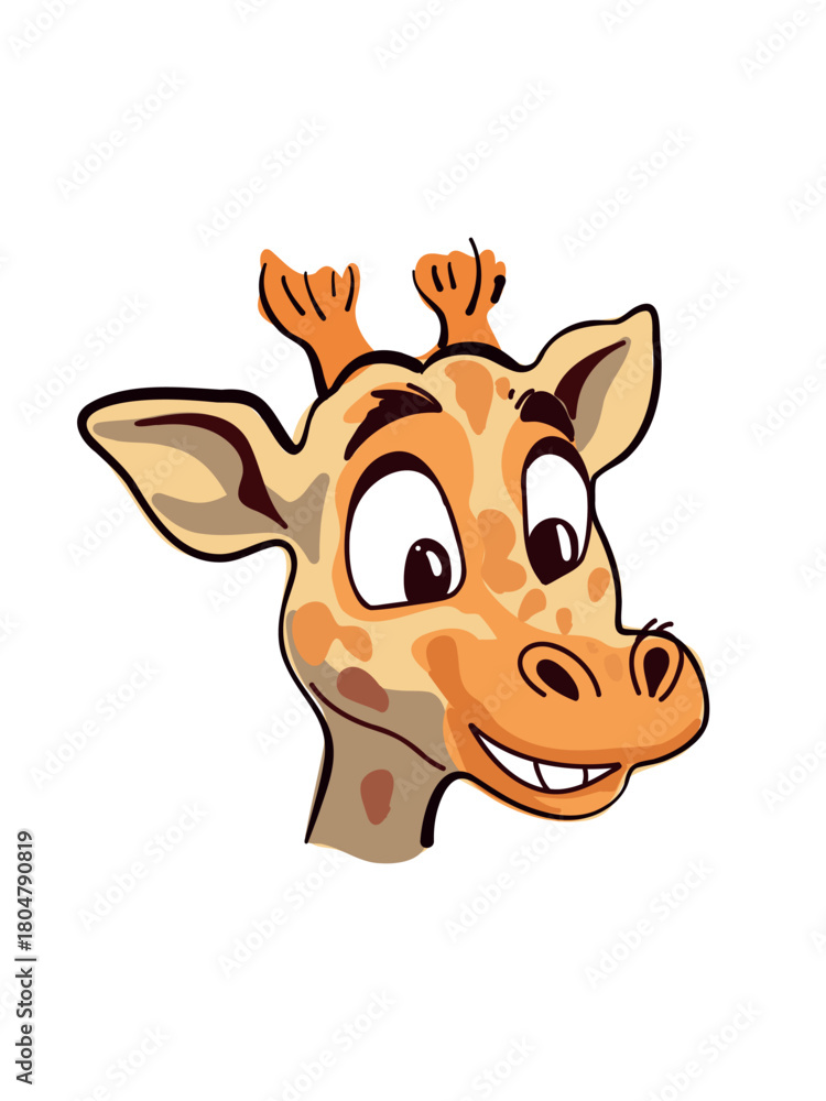 Fototapeta premium cartoon giraffe with cheerful expression and playful mood