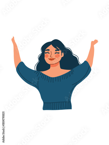 woman feeling confident and strong while embracing her dreams