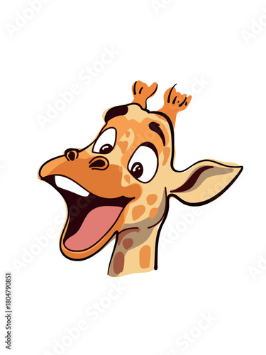 joyful giraffe illustration with friendly and lively personality