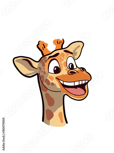 bright and cheerful giraffe art with whimsical details and happy mood
