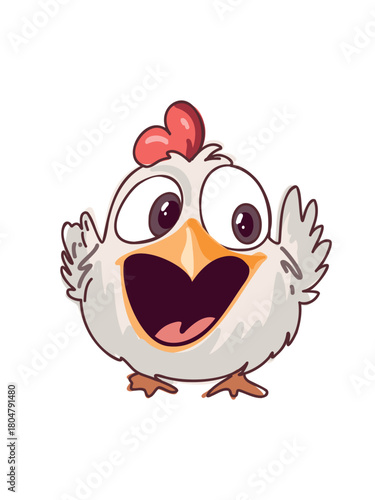 cute cartoon chick laughing and hopping in cheerful scene