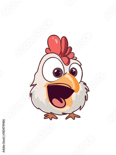 funny little chick with big eyes and playful expression