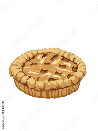 homemade pie fresh from the oven with golden crust