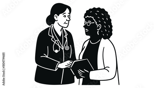 Doctor consultation illustration medical advice healthcare visit