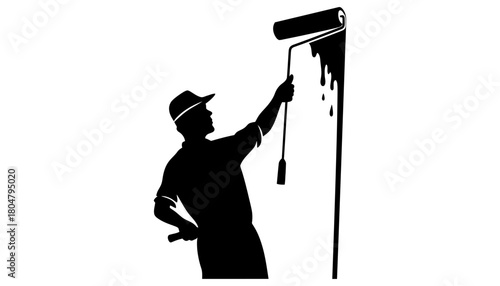 Painting services silhouette painter roller wall renovation