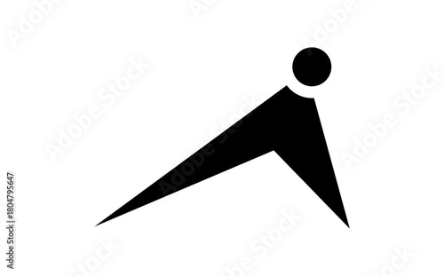 Simple icon of movement on black and white color