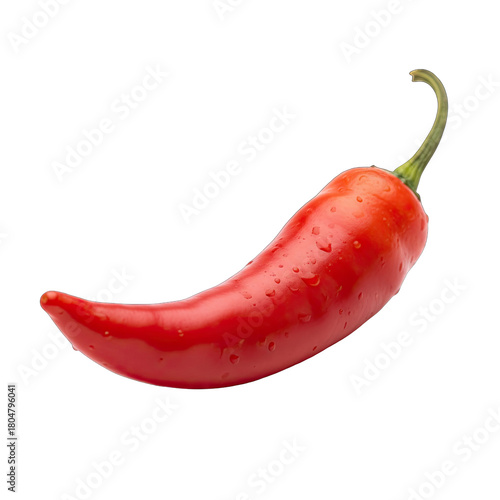 Vibrant Red Chili Pepper with Water Droplets Isolated on Black Background Healthy Ingredient for Cooking and Culinary Use