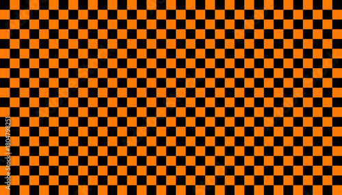 Black and orange checkered seamless pattern. Groovy twisted grid with psychedelic wavy retro 70s trippy hippie aesthetic. Dynamic chess backdrop for banner, poster and abstract design