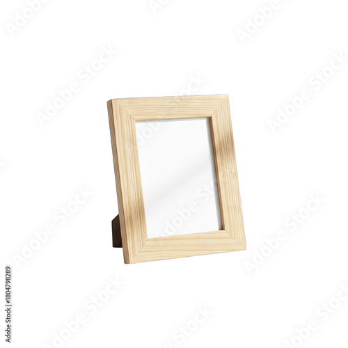 Vintage Wooden Photo Frame with Clear White Background and Soft Shadows Isolated Object Rustic Antique Storage Photography Soft Lighting Natural Wood Texture