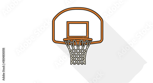 Basketball hoop with net isolated on for sports and recreation