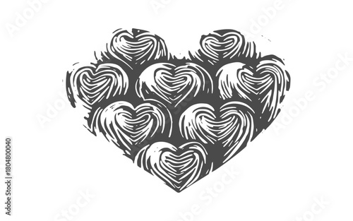 grunge fingerprint heart with wings