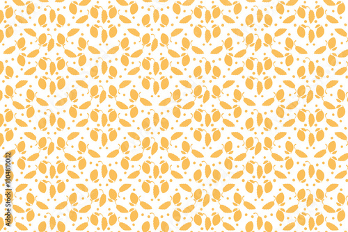 Golden Leaves on Seamless Pattern Decorative Textile Background for Fashion and Home