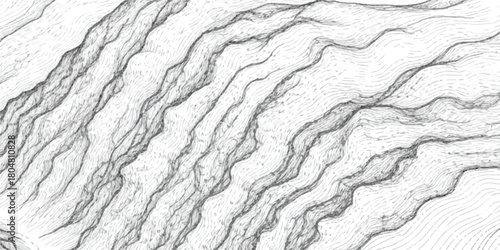 Abstract topographic line pattern creating flowing organic contour design
