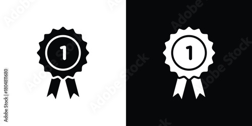 Badge icons. Black flat icon pack isolated on white background.