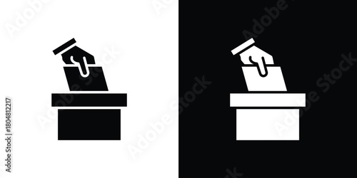 Ballot icons. Black flat icon pack isolated on white background.