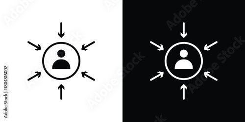 Centric consumer icons. Black flat icon pack isolated on white background.