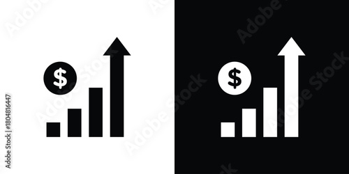 Chat arrow grow icons. Black flat icon pack isolated on white background.