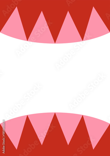 Greeting card festival template with geometric frame. Vector flat holiday design in circus concept for birthday cards, christmas holiday invitations, etc.