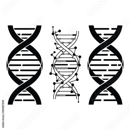 Dna double helix structure on white background, genetic science concept