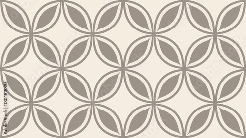 Elegant beige wallpaper featuring a delicate floral trellis pattern