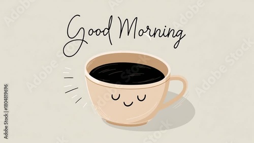 Enjoy a cozy morning with a warm cup of coffee and cheerful vibes to start your day right