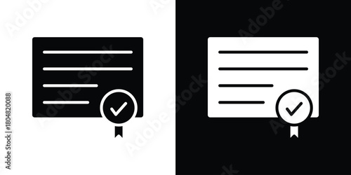 Diploma icons. Black flat icon pack isolated on white background.