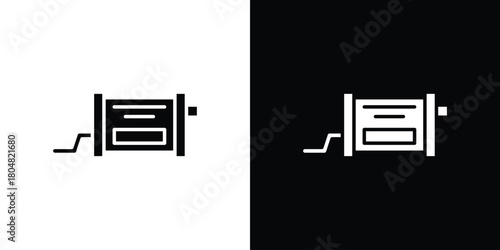 Exhaust pipe icons. Black flat icon pack isolated on white background.
