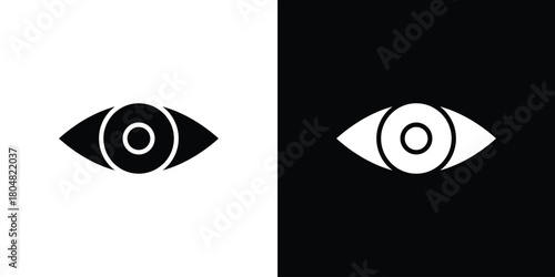 Eye icons. Black flat icon pack isolated on white background.