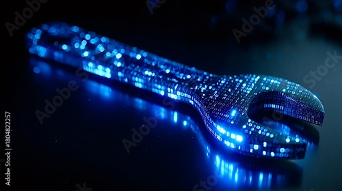 Digital wrench tool representing it support and data management