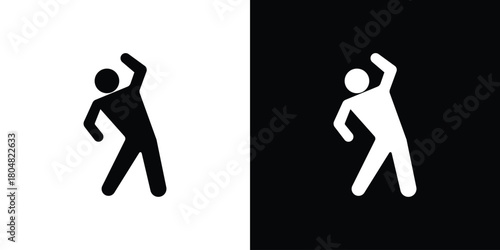 Fitness exercise icons. Black flat icon pack isolated on white background.