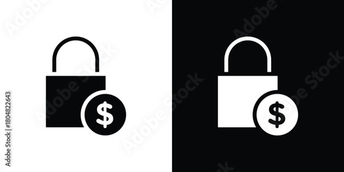 Fixed price icons. Black flat icon pack isolated on white background.