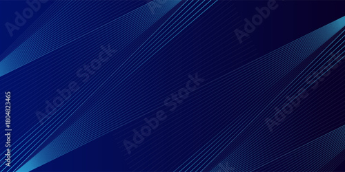 Dark blue background with horizontal geometric line pattern. Abstract shiny horizontal lines.