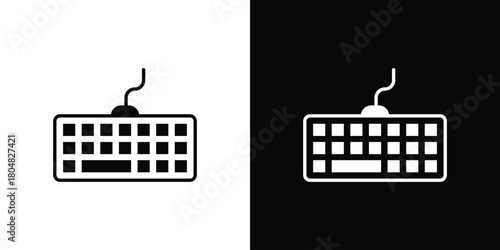 Keyboard icons. Black flat icon pack isolated on white background.