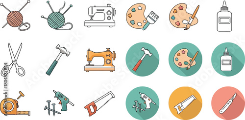 Collection of diverse crafting and DIY tools, perfect for hobbyists and makers.