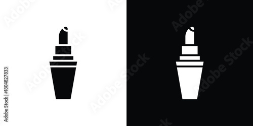 Lipstick icons. Black flat icon pack isolated on white background.