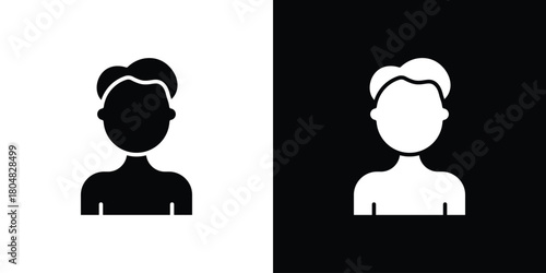 Man icons. Black flat icon pack isolated on white background.