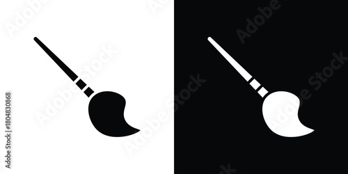 Paint brush icons. Black flat icon pack isolated on white background.