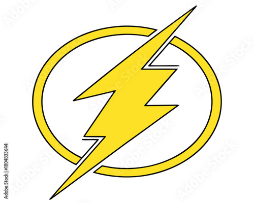 The flash lightning bolt logo isolated on