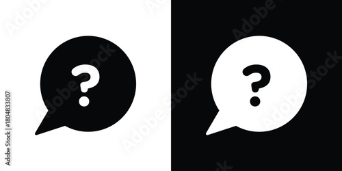 Question icons. Black flat icon pack isolated on white background.
