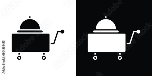 Room service icons. Black flat icon pack isolated on white background.